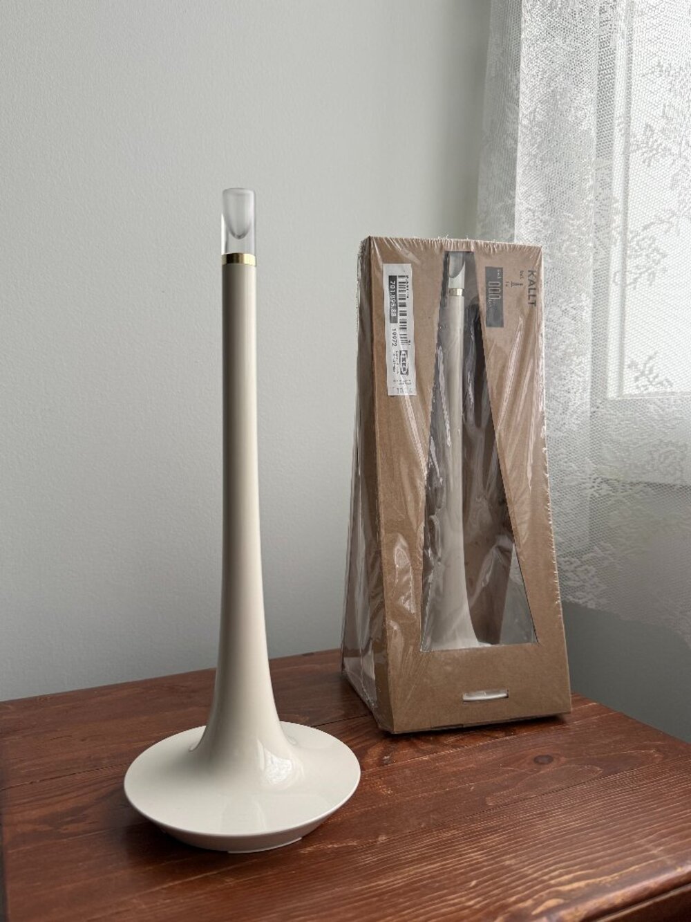 Rare Vintage 00s IKEA KALLT White 12" Light Lamp Unopened AA Battery Operated